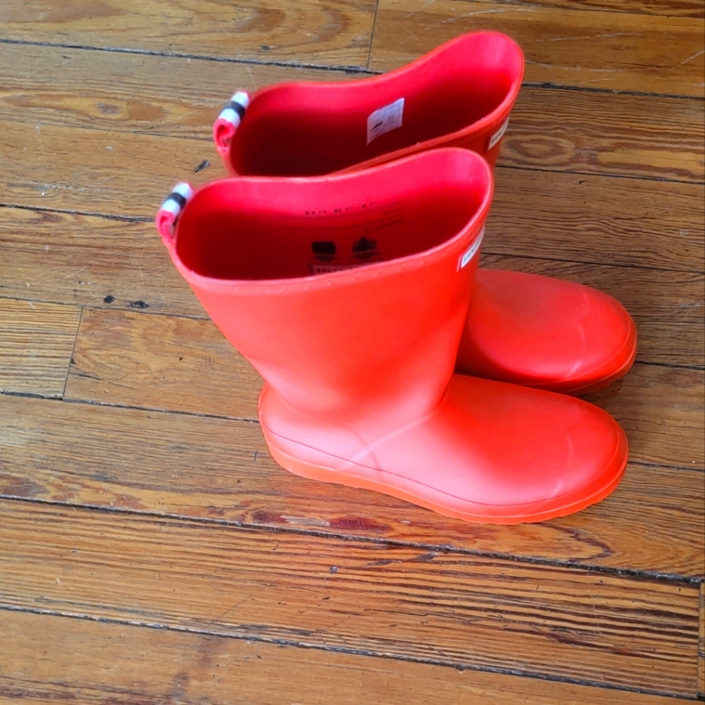 Red rain boots
